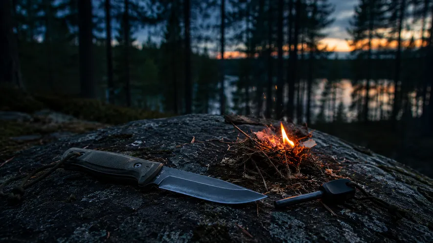 Overlevnadskniv eld och skog
